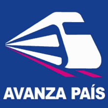 a blue background with a train and the words avanza pais