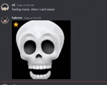 a screenshot of a discord conversation between eli and hakrm