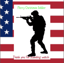 a merry christmas soldier thank you for standing watch greeting card