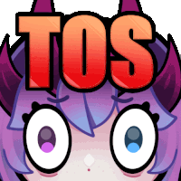 a cartoon drawing of a girl with horns and the word tos