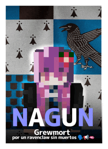 a poster with a girl and a crow and the name nagun