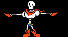 a pixel art of papyrus from undertale