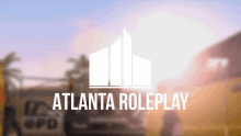 a logo for atlanta roleplay is displayed in front of a blurry background