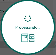 a circle with the words processando written on it