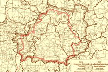 a black and white map with a red border and the word lithuanian on it