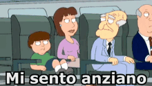 a family guy cartoon with the words mi sento anziano above it