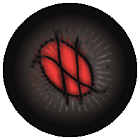 a black circle with a red circle in the middle of it