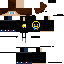 a pixel art drawing of a police officer with a badge on his chest .