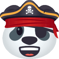 a panda bear is wearing a pirate hat and eye patch