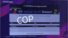 a screenshot of a video game that says myclub co-op division 1