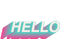 a logo that says hello with a pink and blue gradient