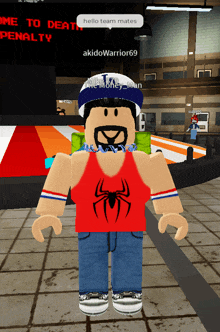 a roblox character with the name akidowarrior69