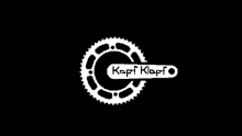 a white logo on a black background that says kopf klapp