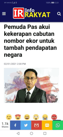 a screenshot of a news article about pemuda pas akui