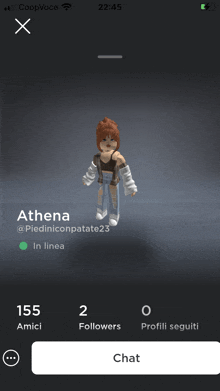 a screenshot of a person called athena