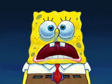 a cartoon drawing of spongebob with his mouth open