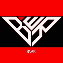 a logo for bwr is shown on a black and red background