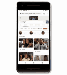an excited gif is displayed on the screen of a cell phone