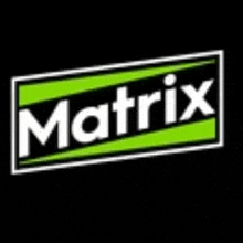 a black and green logo for matrix on a black background