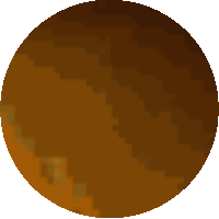 a pixel art drawing of a brown circle with a white background