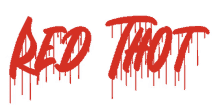 a white background with red text that says " red thot "