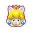 princess peach is wearing a cat ear headband with a crown .