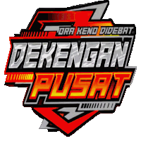 a red and black logo that says dekengan pusat on it