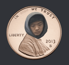 a 2013 liberty penny with a picture of a man on it