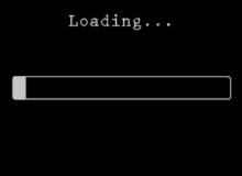 a loading bar on a black background with the word loading written on it .