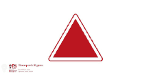 a red triangle with a white border and the words transporte seguro on the bottom