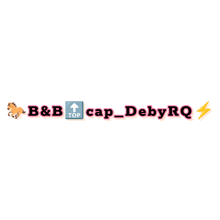 a logo for b & b cap_debyrq with a running horse