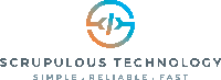 a logo for scrupulous technology that is simple reliable fast