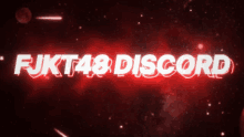 a red background with the words fjkt48 discord in white