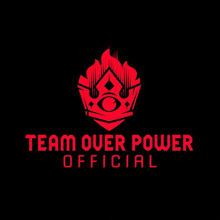 a logo for team over power official with a crown on it