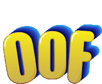 a yellow and blue logo that says oof on a white background