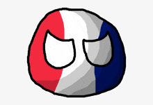 a cartoon drawing of a french flag with a cat face on it