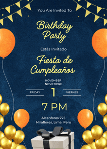 an invitation for a birthday party takes place on friday november 1