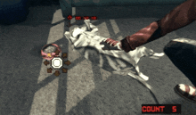 a screenshot of a video game shows a person holding a dog while a clock reads 12:16