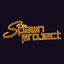 a neon sign for the spawn project is lit up