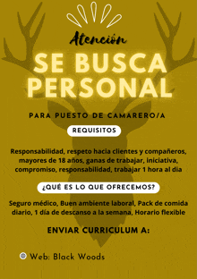 a yellow poster that says se busca personal