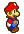 a pixel art drawing of mario from the video game super mario bros .