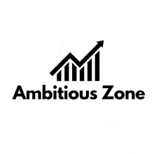 a logo for ambitious zone with a graph and an arrow .