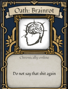 a card that says " do not say that shit again " on it