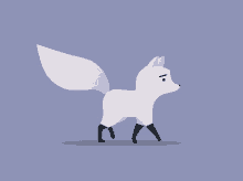 an illustration of a white fox with black legs