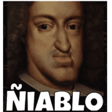 a poster with a man 's face and the word niablo on it