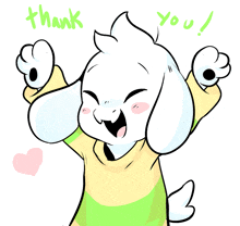 a drawing of a goat with the words thank you written below it