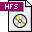 a picture of a hfs file with a cd in the middle .