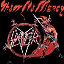 a picture of a slayer album cover with a devil holding a sword .