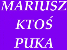 a purple background with mariusz written in white letters