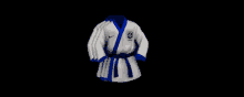 a white and blue karate uniform with a brazilian flag on it